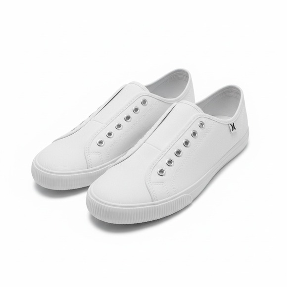 Hurley Shoes - HURLEY Women's Chloe Slip-on Canvas Sneaker Shoes White size 6.5 PRE OWNED